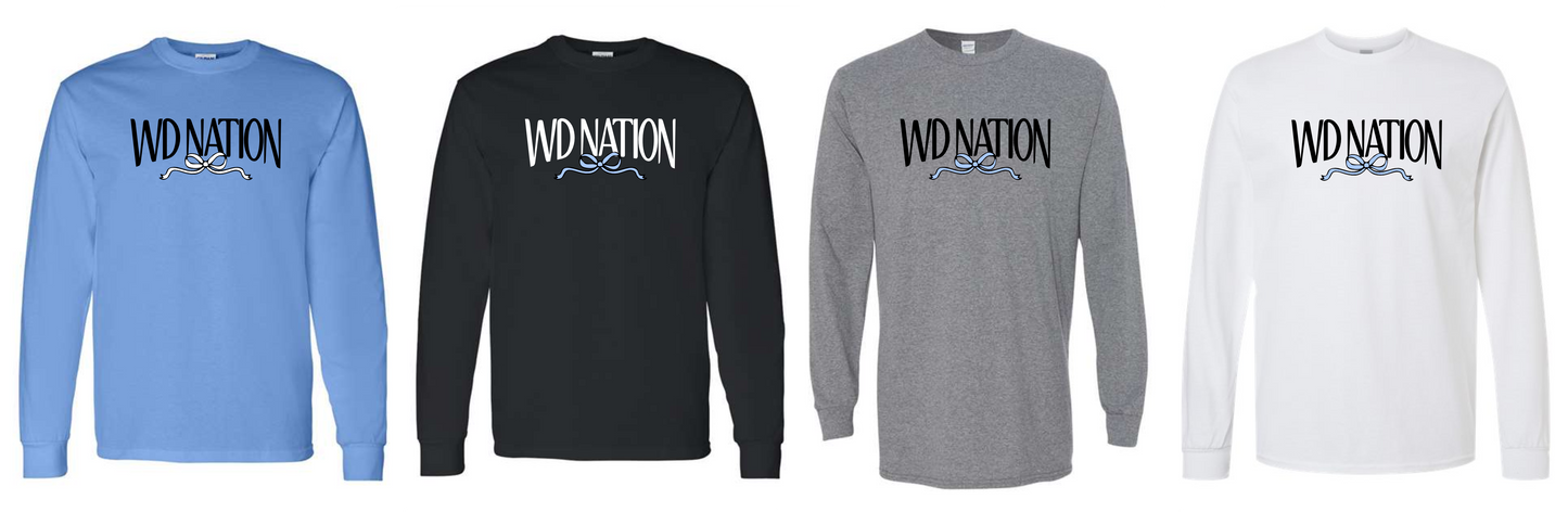 WD Nation Bow print gildan long sleeve image 0