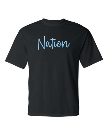WD Nation Dri Fit Faux Embroidery Print Short Sleeve Shirt