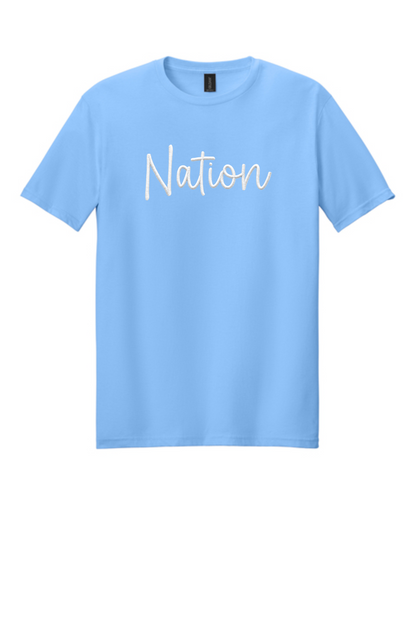 WD Nation Faux Embroidery Print T shirt