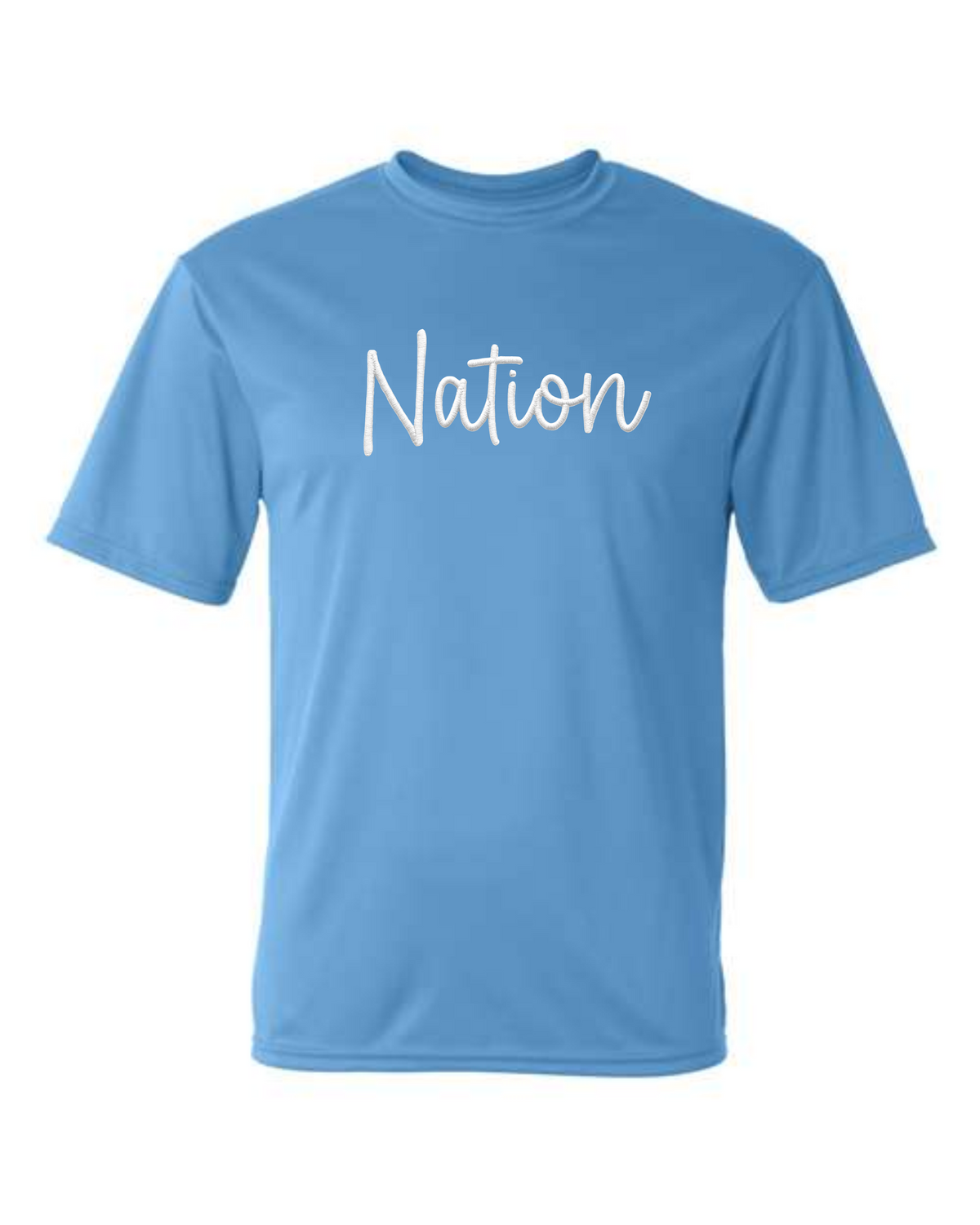 WD Nation Dri Fit Faux Embroidery Print Short Sleeve Shirt