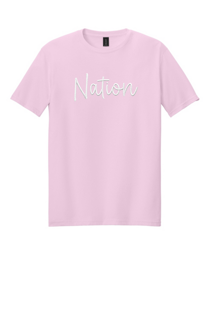 WD Nation Faux Embroidery Print T shirt