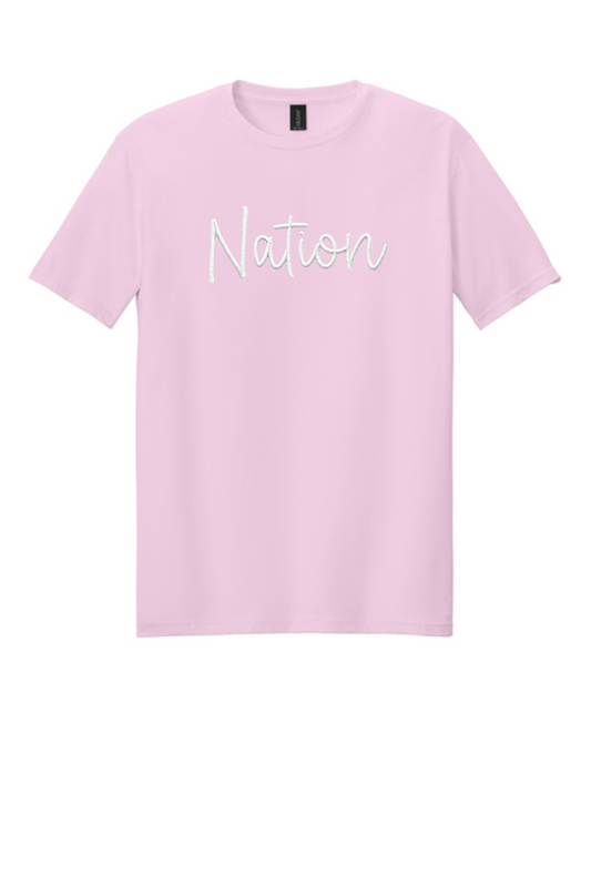 WD Nation Faux Embroidery Print T shirt