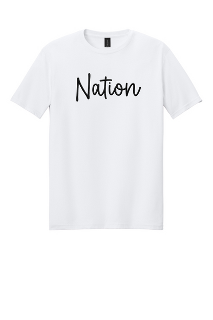 WD Nation Faux Embroidery Print T shirt