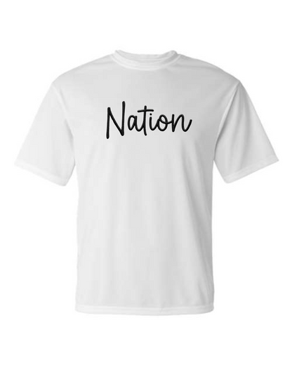 WD Nation Dri Fit Faux Embroidery Print Short Sleeve Shirt